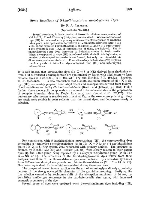 Some reactions of 5-oxothiazolinium merocyanine dyes