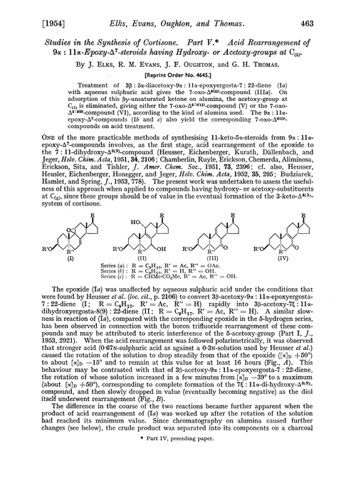 Studies in the synthesis of cortisone. Part V. Acid rearrangement of 9α : 11α-epoxy-Δ7-steroids having hydroxy- or acetoxy-groups at C(5)