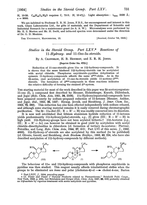 Studies in the steroid group. Part LXV. Reactions of 11-hydroxy- and 11-oxo-5α-steroids