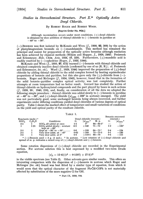 Studies in stereochemical structure. Part X. Optically active desyl chloride