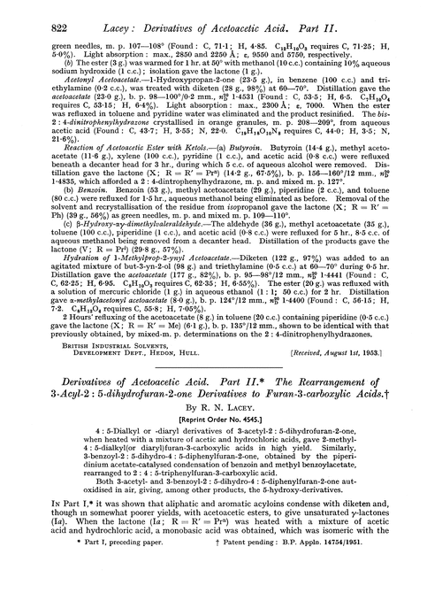 Derivatives of acetoacetic acid. Part II. The rearrangement of 3-acyl-2 : 5-dihydrofuran-2-one derivatives to furan-3-carboxylic acids