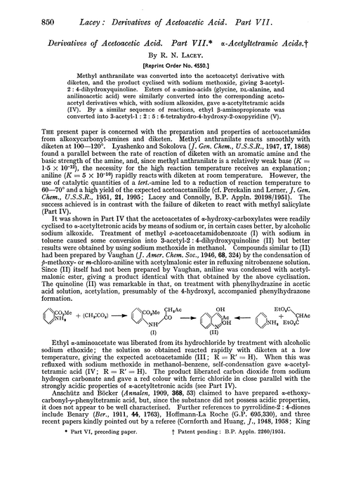 Derivatives of acetoacetic acid. Part VII. α-Acetyltetramic acids