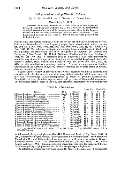 Halogenated o- and p-phenolic ketones