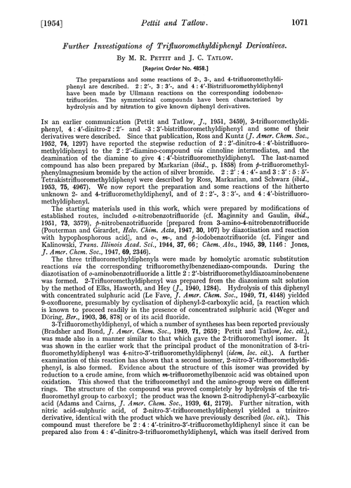 Further investigations of trifluoromethyldiphenyl derivatives