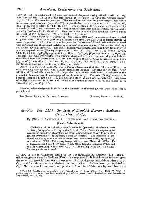 Steroids. Part LII. Synthesis of steroidal hormone analogues hydroxylated at C(6)