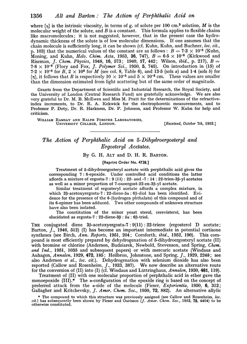 The action of perphthalic acid on 5-dihydroergosteryl and ergosteryl acetates