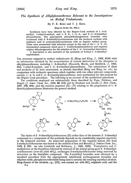 The synthesis of alkylphenanthrenes relevant to the investigations on methyl vinhaticoate