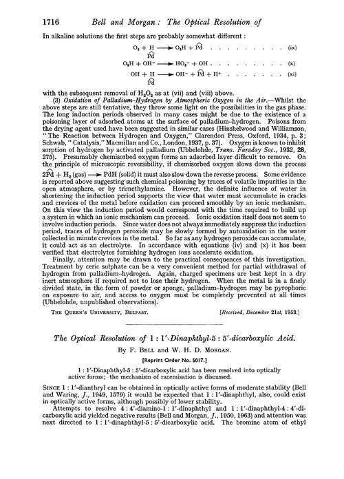 The optical resolution of 1 : 1′-dinaphthyl-5 : 5′-dicarboxylic acid