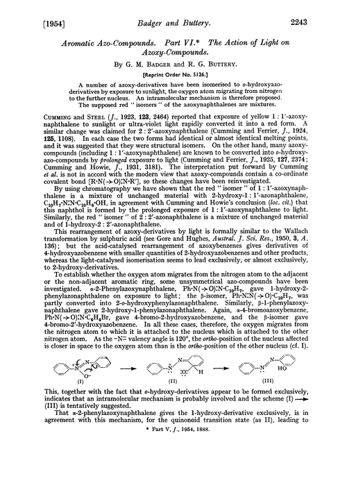 Aromatic azo-compounds. Part VI. The action of light on azoxy-compounds