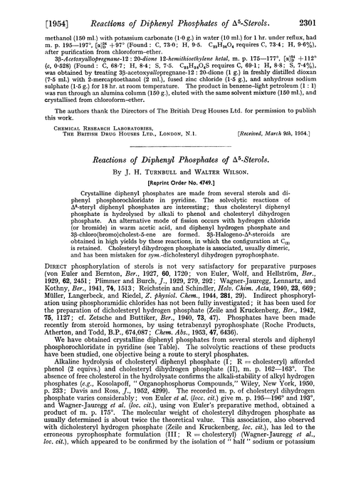 Reactions of diphenyl phosphates of Δ;5-sterols