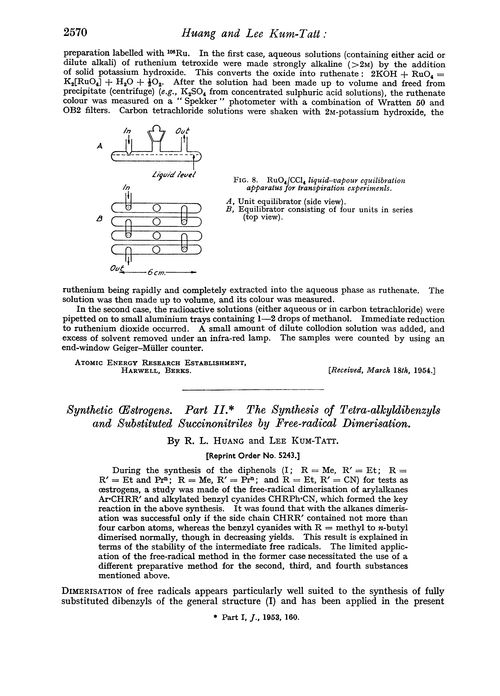 Synthetic œstrogens. Part II. The synthesis of tetra-alkyldibenzyls and substituted succinonitriles by free-radical dimerisation