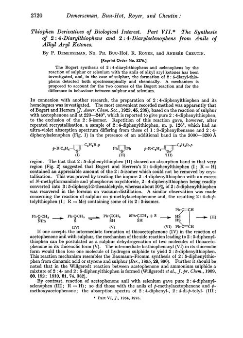 Thiophen derivatives of biological interest. Part VII. The synthesis of 2 : 4-diarylselenophens from anils of alkyl aryl ketones