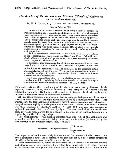 The kinetics of the reduction by titanous chloride of azobenzene and 4-aminoazaobenzene