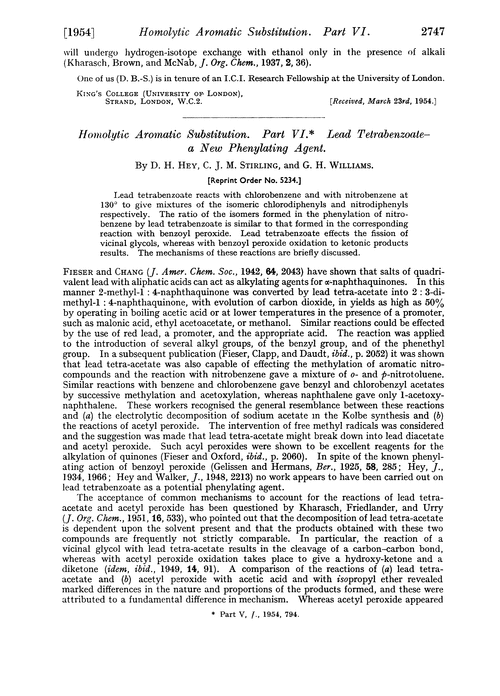 Homolytic aromatic substitution. Part VI. Lead tetrabenzoatea new phenylating agent