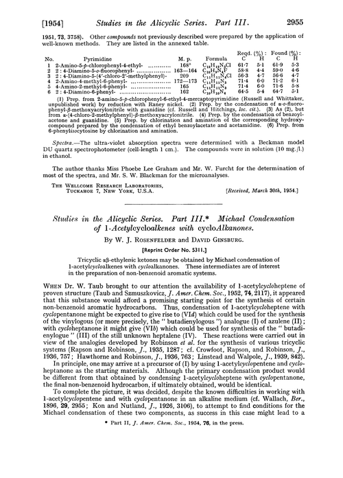 Studies in the alicyclic series. Part III. Michael condensation of 1-acetylcycloalkenes with cycloalkanones