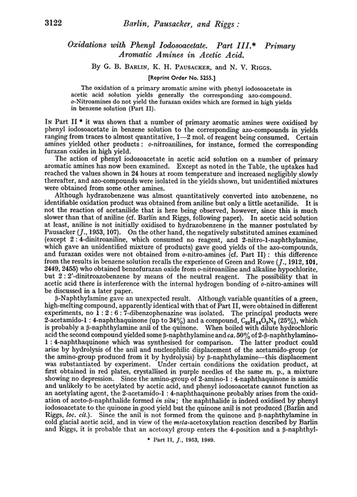 Oxidations with phenyl iodosoacetate. Part III. Primary aromatic amines in acetic acid
