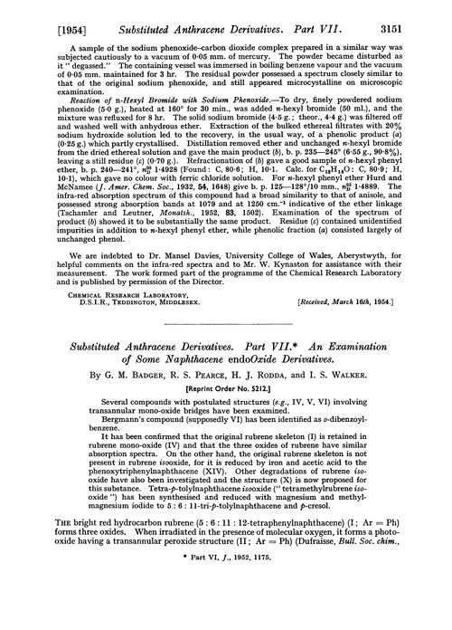 Substituted anthracene derivatives. Part VII. An examination of some naphthacene endooxide derivatives
