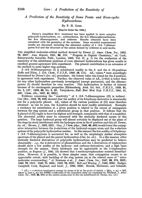 A prediction of the reactivity of some penta- and hexa-cyclic hydrocarbons