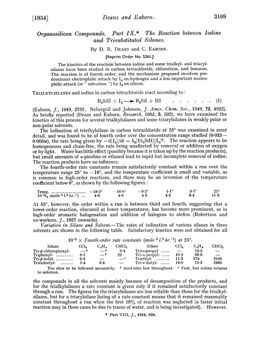 Organosilicon compounds. Part IX. The reaction between iodine and trisubstituted silanes