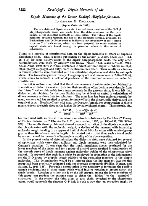 Dipole moments of the lower dialkyl alkylphosphonates