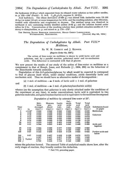 The degradation of carbohydrates by alkali. Part VIII. Melibiose