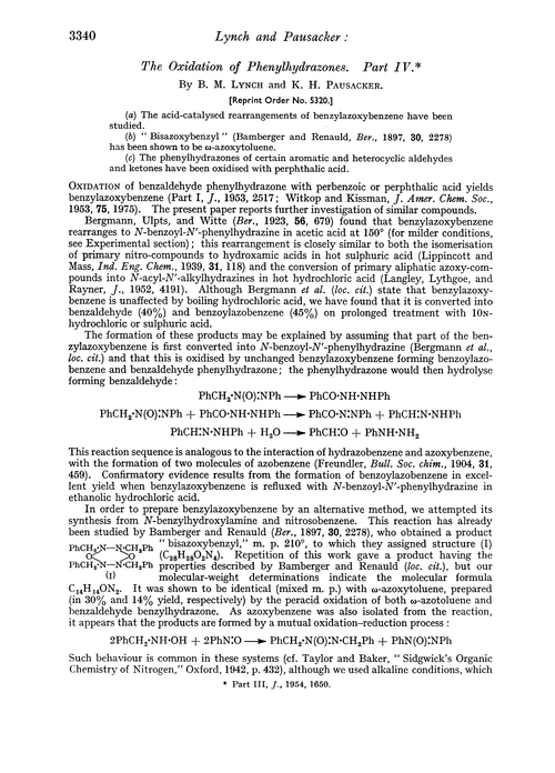 The oxidation of phenylhydrazones. Part IV