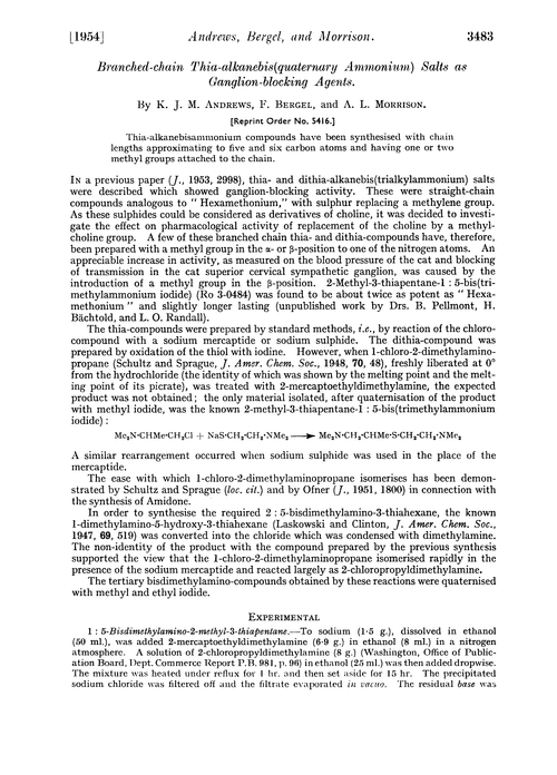 Branched-chain thia-alkanebis(quaternary ammonium) salis as ganglion-blocking agents