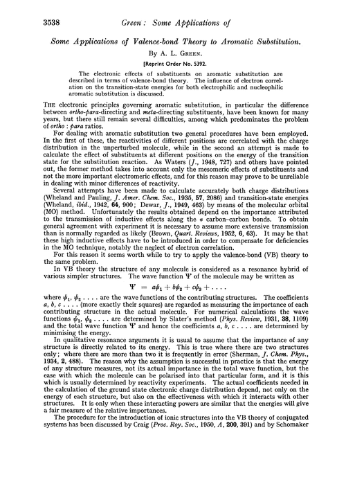Some applications of valence-bond theory to aromatic substitution