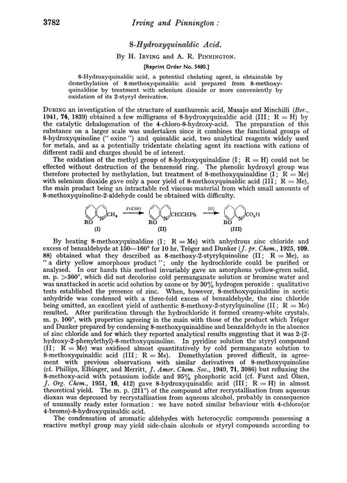 8-Hydroxyquinaldic acid