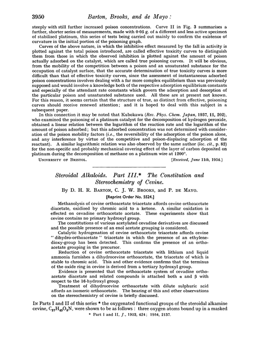 Steroidal alkaloids. Part III. The constitution and stereochemistry of cevine