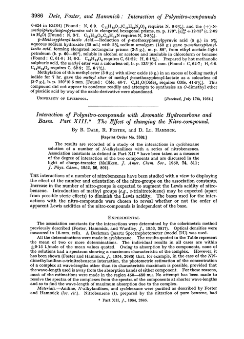 Interaction of polynitro-compounds with aromatic hydrocarbons and bases. Part XIII. The effect of changing the nitro-compound
