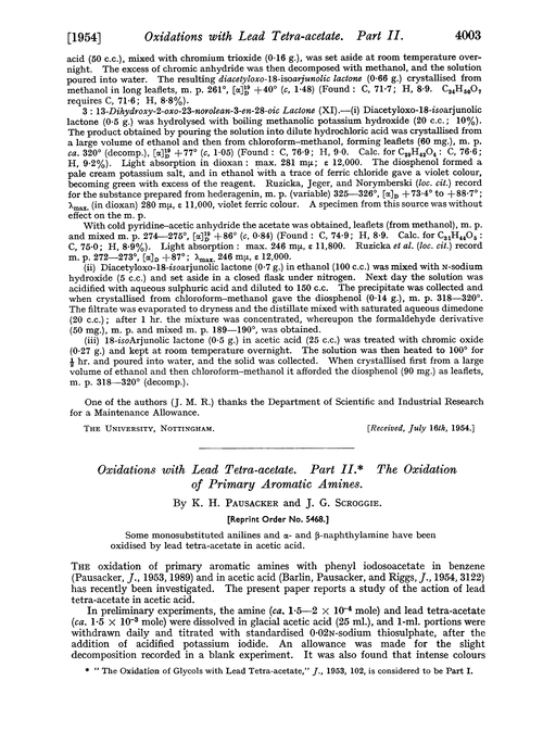 Oxidations with lead tetra-acetate. Part II. The oxidation of primary aromatic amines