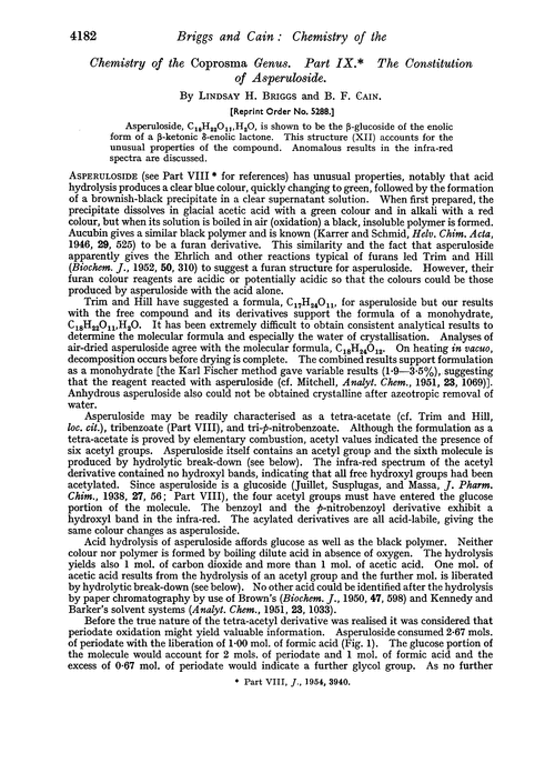 Chemistry of the Coprosma genus. Part IX. The constitution of asperuloside