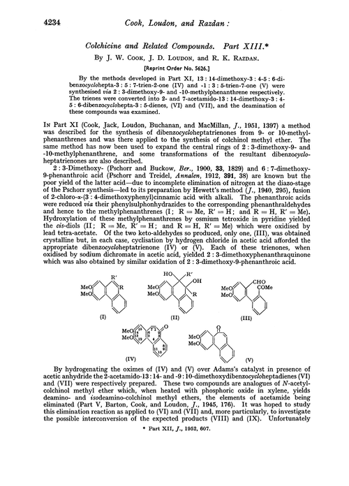 Colchicine and related compounds. Part XIII