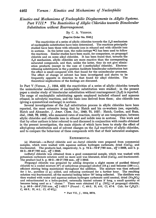 Kinetics and mechanisms of nucleophilic displacements in allylic systems. Part VIII. The reactivities of allylic chlorides towards bimolecular substitution without rearrangement