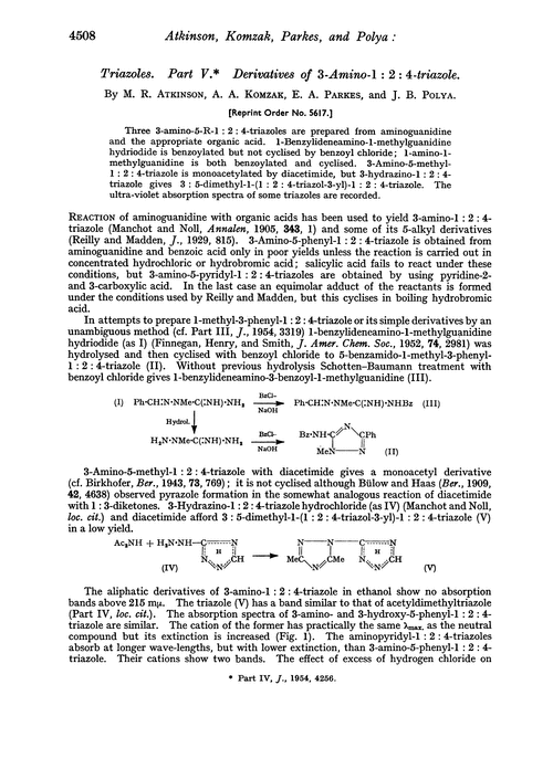 Triazoles. Part V. Derivatives of 3-amino-1 : 2 : 4-triazole