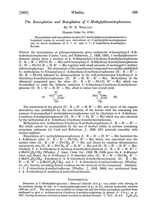 The benzoylation and benzylation of C-methylphloracetophenones