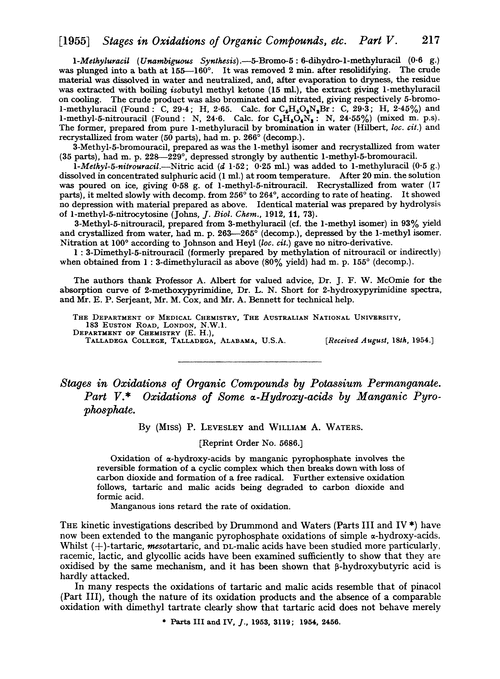 Stages in oxidations of organic compounds by potassium permanganate. Part V. Oxidations of some α-hydroxy-acids by manganic pyrophosphate