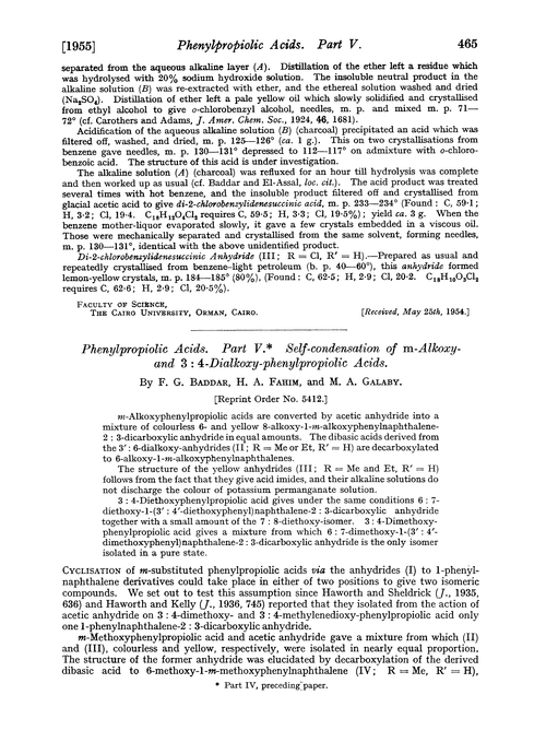 Phenylpropiolic acids. Part V. Self-condensation of m-alkoxy- and 3:4-dialkoxy-phenylpropiolic acids