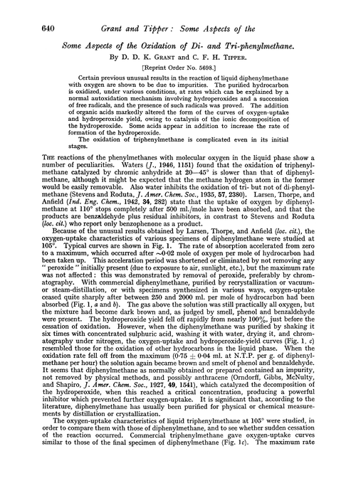 Some aspects of the oxidation of di- and tri-phenylmethane