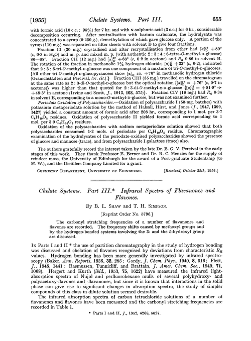 Chelate systems. Part III. Infrared spectra of flavanones and flavones