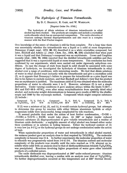The hydrolysis of titanium tetraethoxide