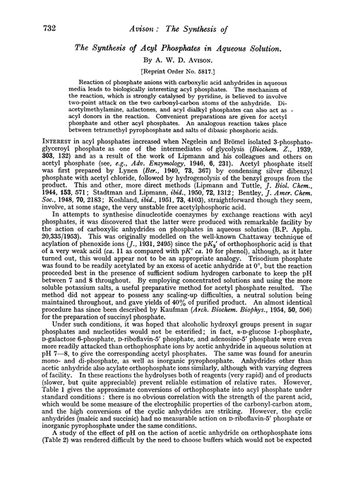 The synthesis of acyl phosphates in aqueous solution