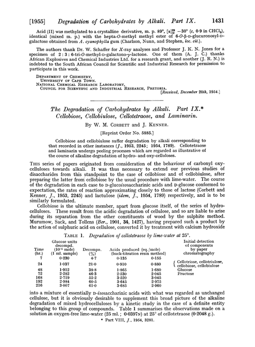 The degradation of carbohydrates by alkali. Part IX. Cellobiose, cellobiulose, cellotetraose, and laminarin