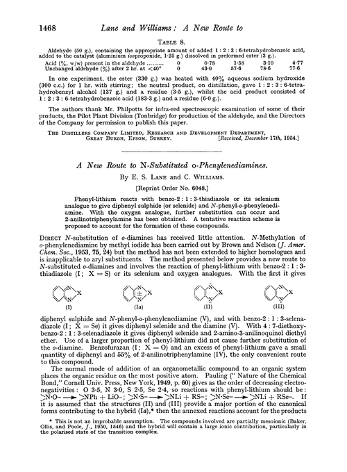 A new route to N-substituted o-phenylenediamines