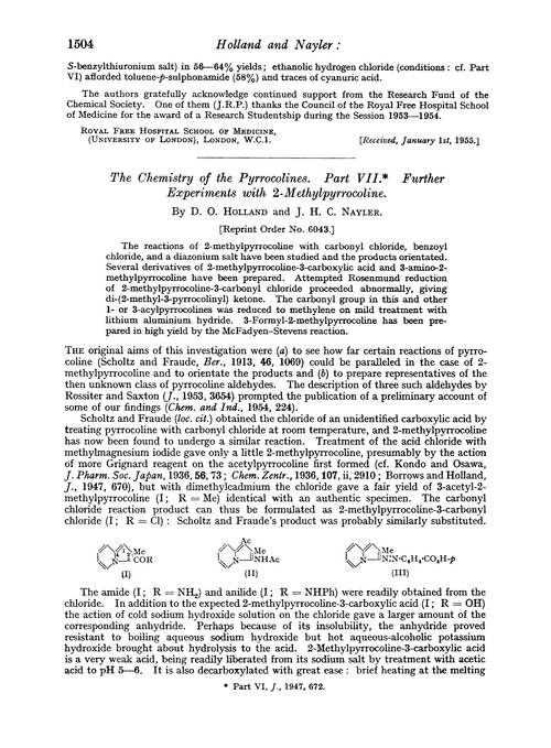 The chemistry of the pyrrocolines. Part VII. Further experiments with 2-methylpyrrocoline