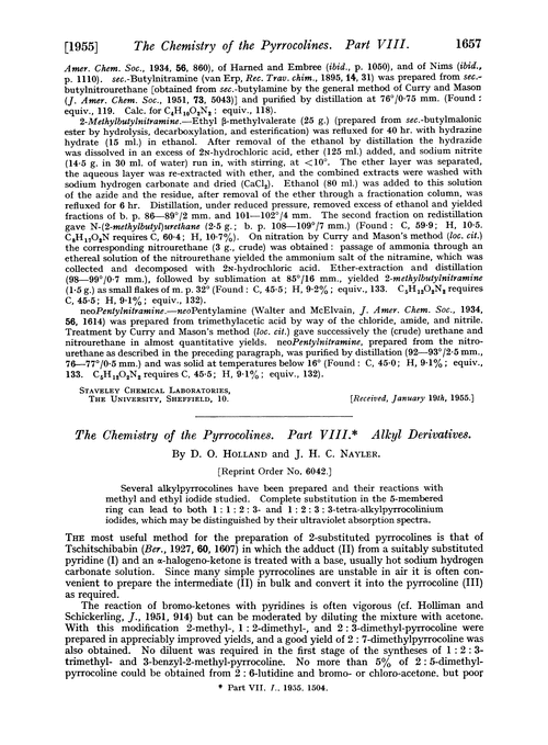 The chemistry of the pyrrocolines. Part VIII. Alkyl derivatives