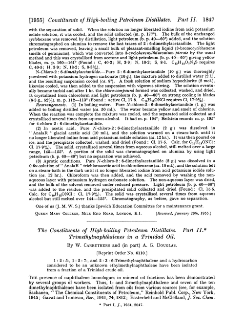 The constituents of high-boiling petroleum distillates. Part II. Trimethylnaphthalenes in a Trinidad oil