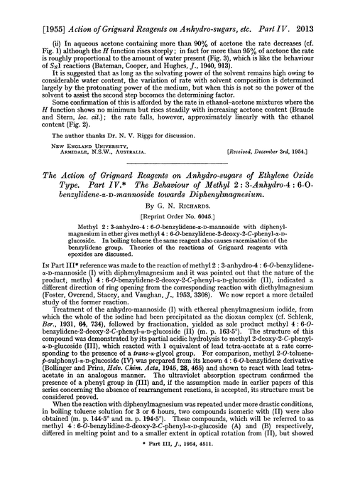 The action of Grignard reagents on anhydro-sugars of ethylene oxide type. Part IV. The behaviour of methyl 2 : 3-anhydro-4 : 6-O-benzylidene-α-D-mannoside towards diphenylmagnesium