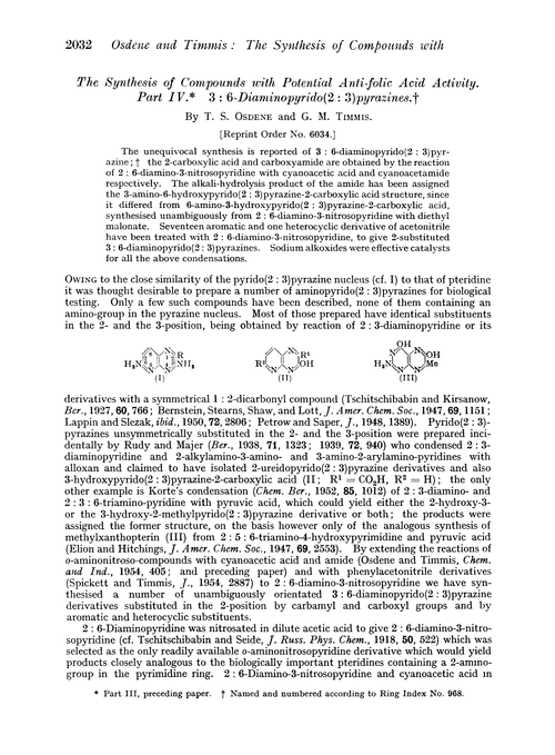 The synthesis of compounds with potential anti-folic acid activity. Part IV. 3 : 6-Diaminopyrido(2 : 3)pyrazines